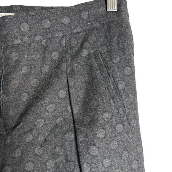 Brunello Cucinelli Gray Polka Dot Mid Rise Slim Fit Italian Virgin Wool Pants 4 - Picture 5 of 11